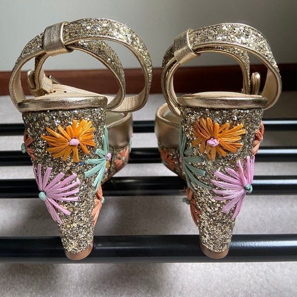 BOTKIER Women Jessie Embellished Leather Platform Wedge Sandals - NEW NWOB - Picture 5 of 8